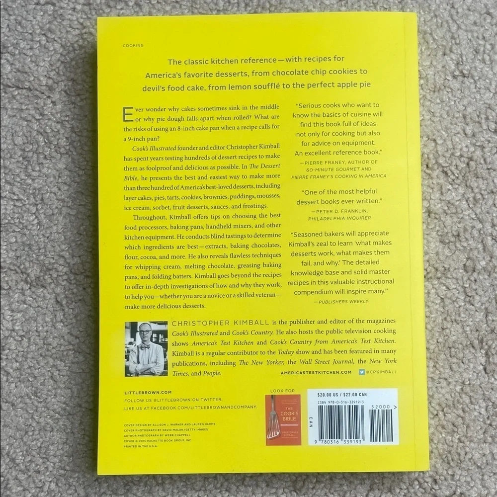 The Dessert Bible by Christopher Kimball